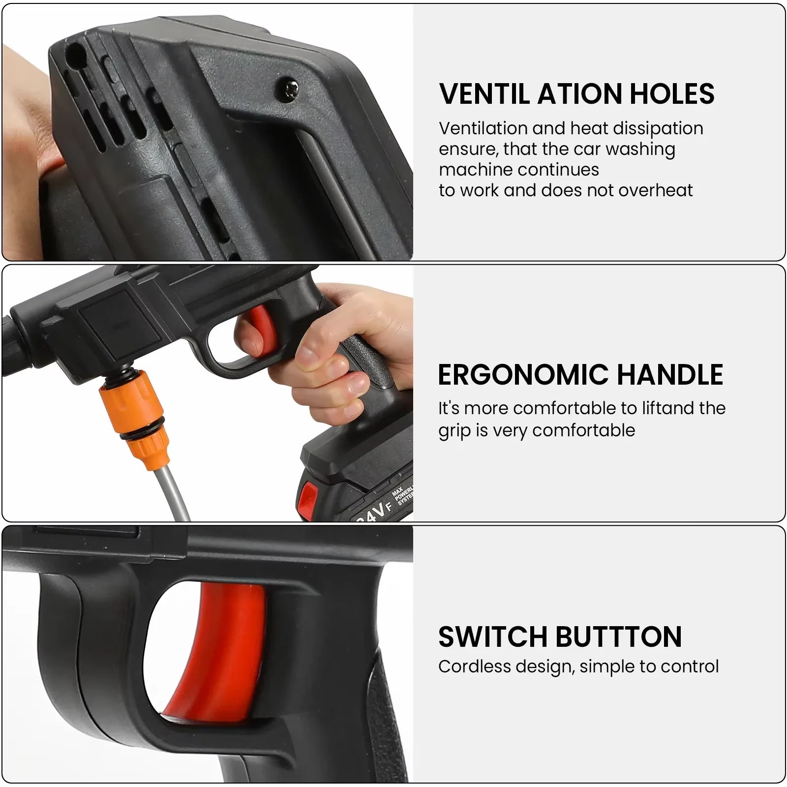 50Bar Cordless High Pressure Cleaner Washer Spray Water Gun Car Wash Pressure Water Cleaning Machine for Makita 24V Battery